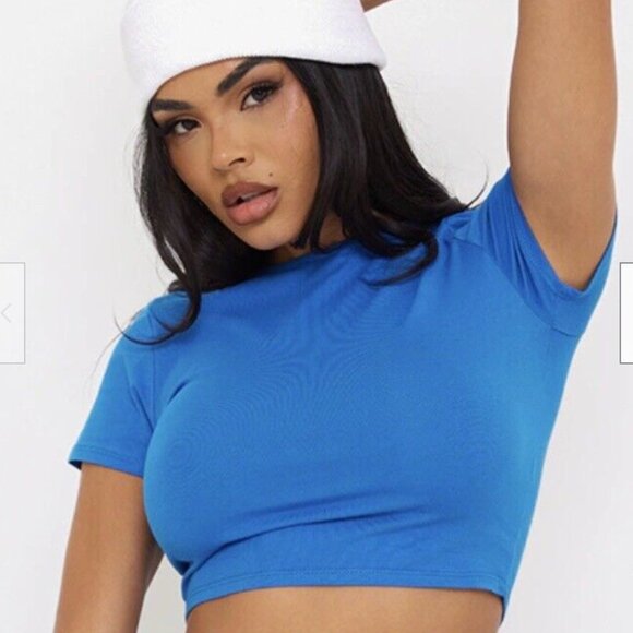 House of Harlow 1960 Blue Crop Top - Picture 1 of 8